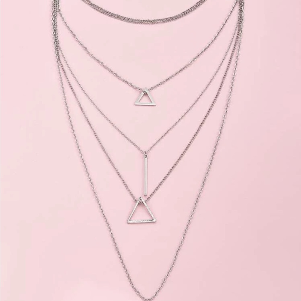 • Dallas • Layered Triangle + Bar Necklace - Picture 3 of 4
